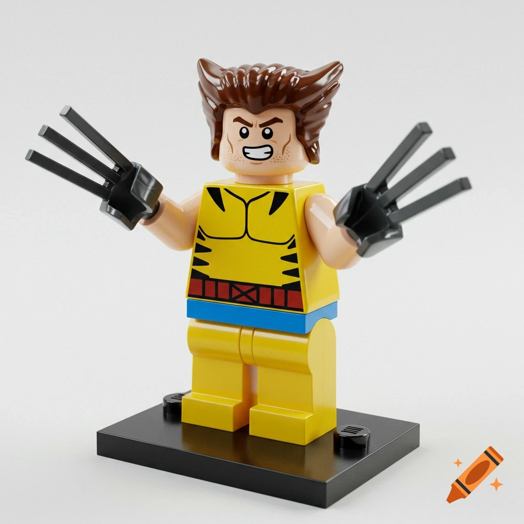 A Lego minifigure of Wolverine.