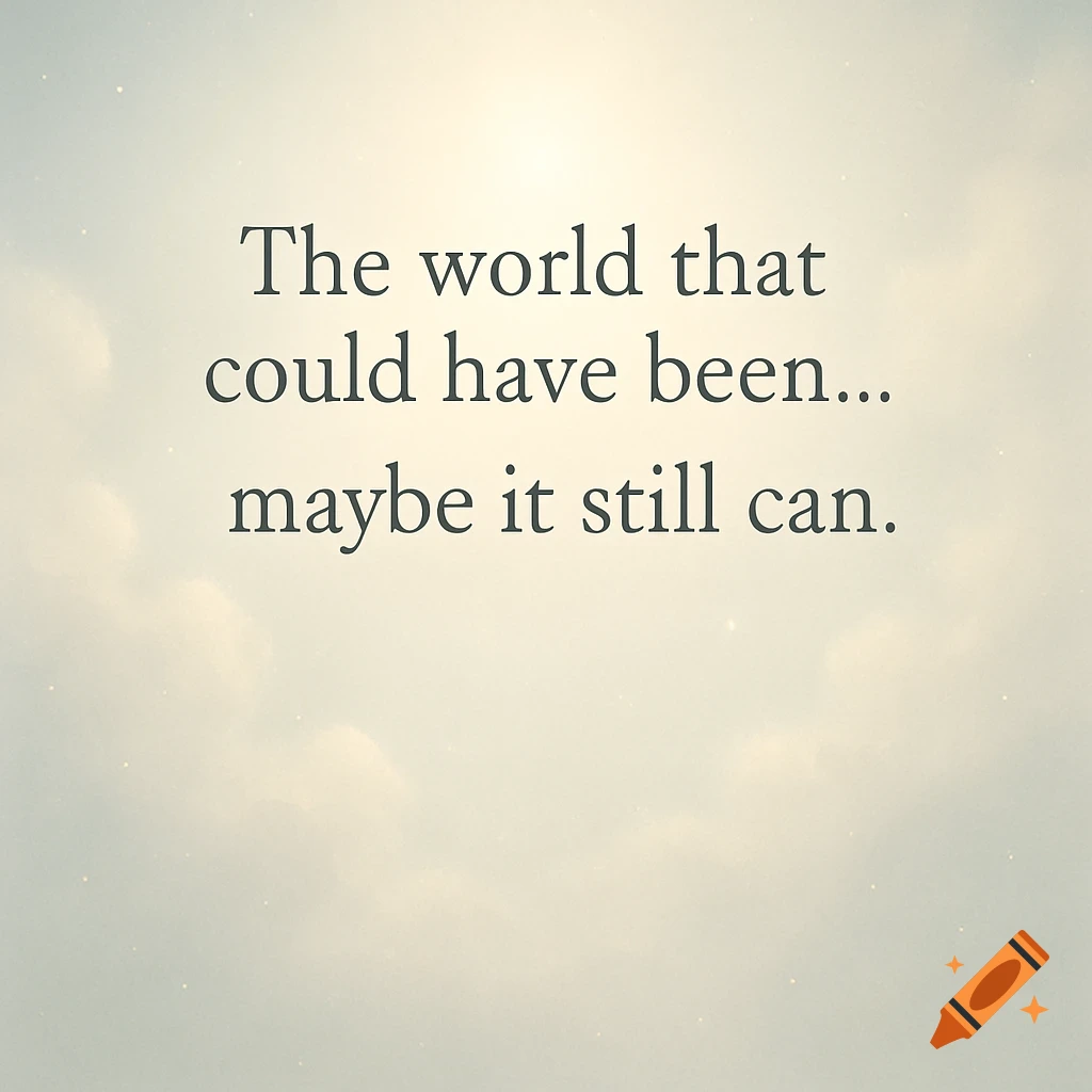 Text overlay on a peaceful background with clouds and light.