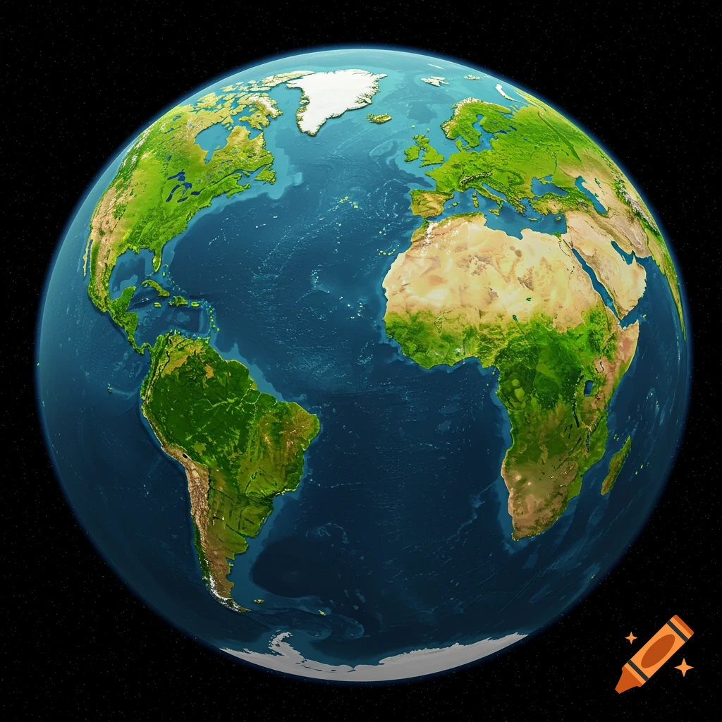 The globe of Earth seen from space