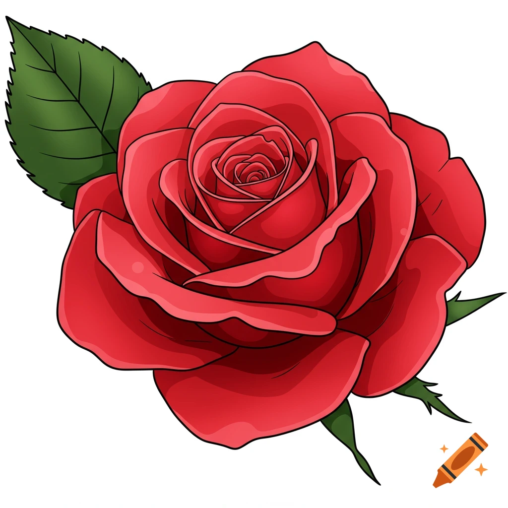 Red rose vector illustration