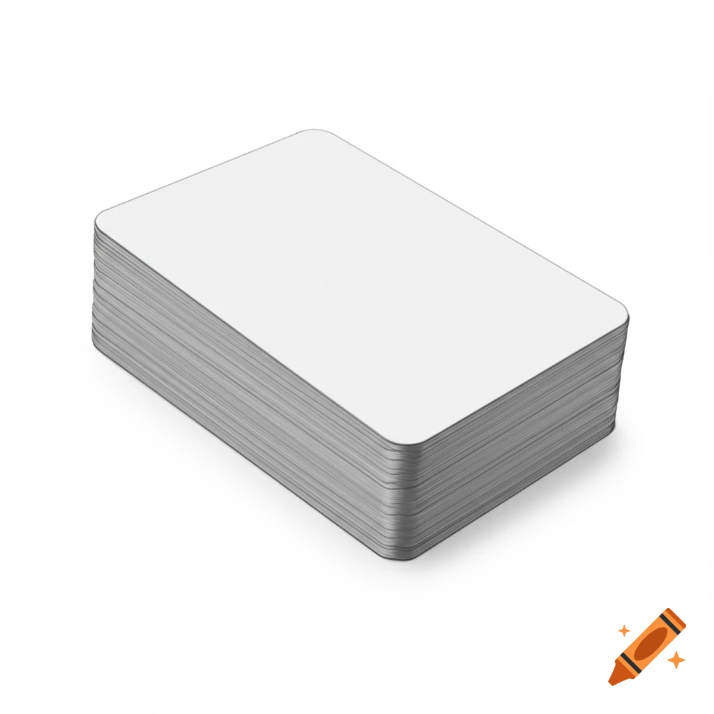 A stack of blank white cards viewed from an angle