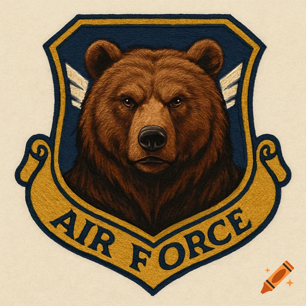 Air Force patch with a bear head and wings