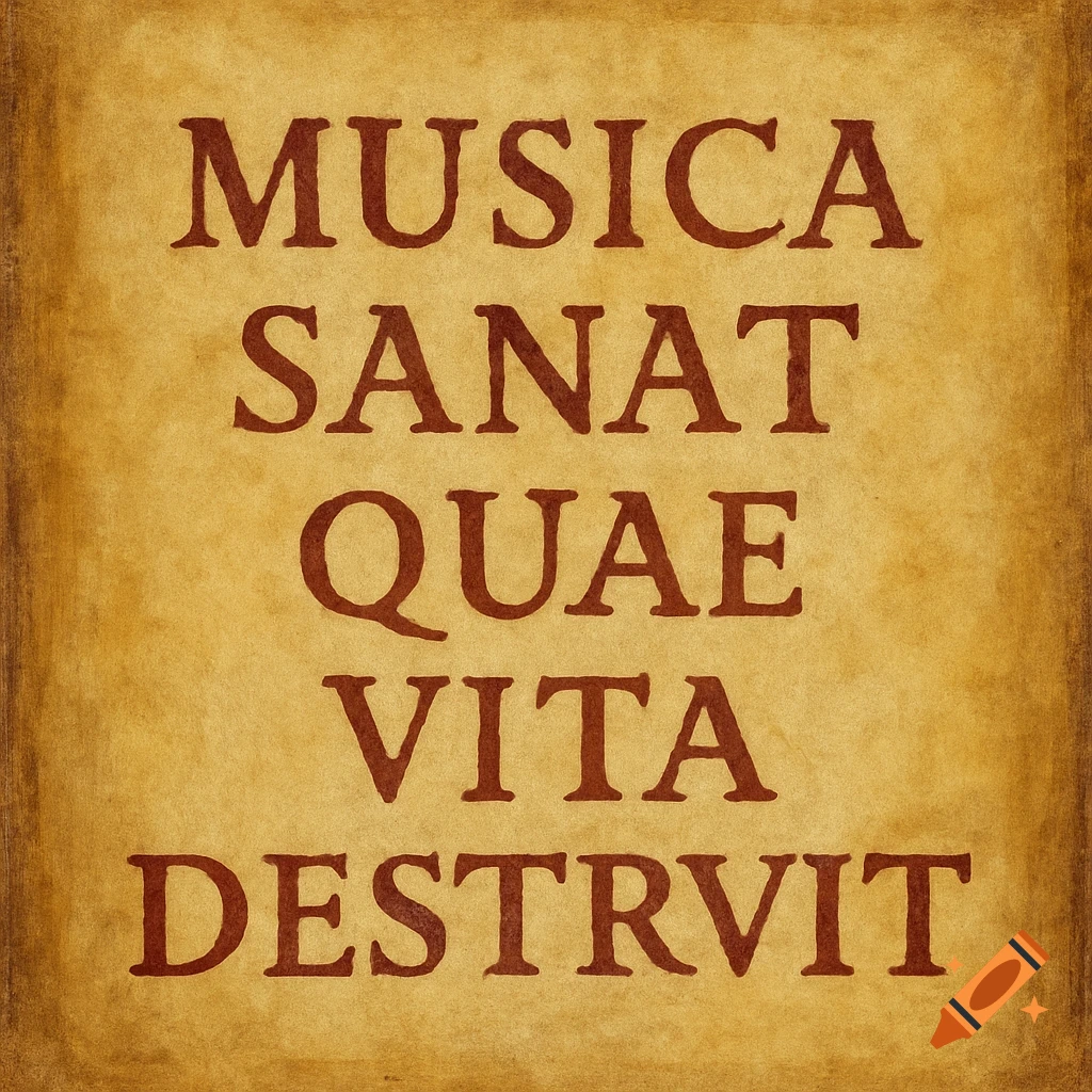 Latin quote on aged paper texture