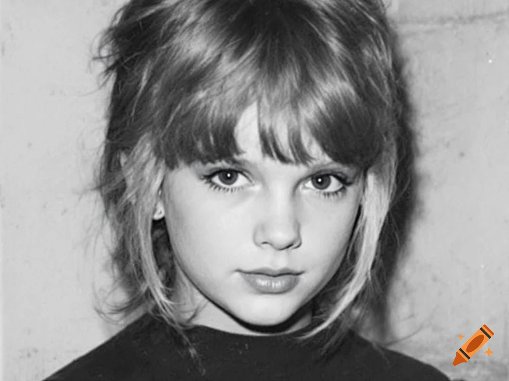 Black and white close-up portrait of a young girl looking forward.
