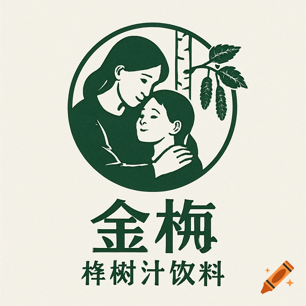 Dark green logo of a mother hugging a child inside a circle, with Chinese text below.