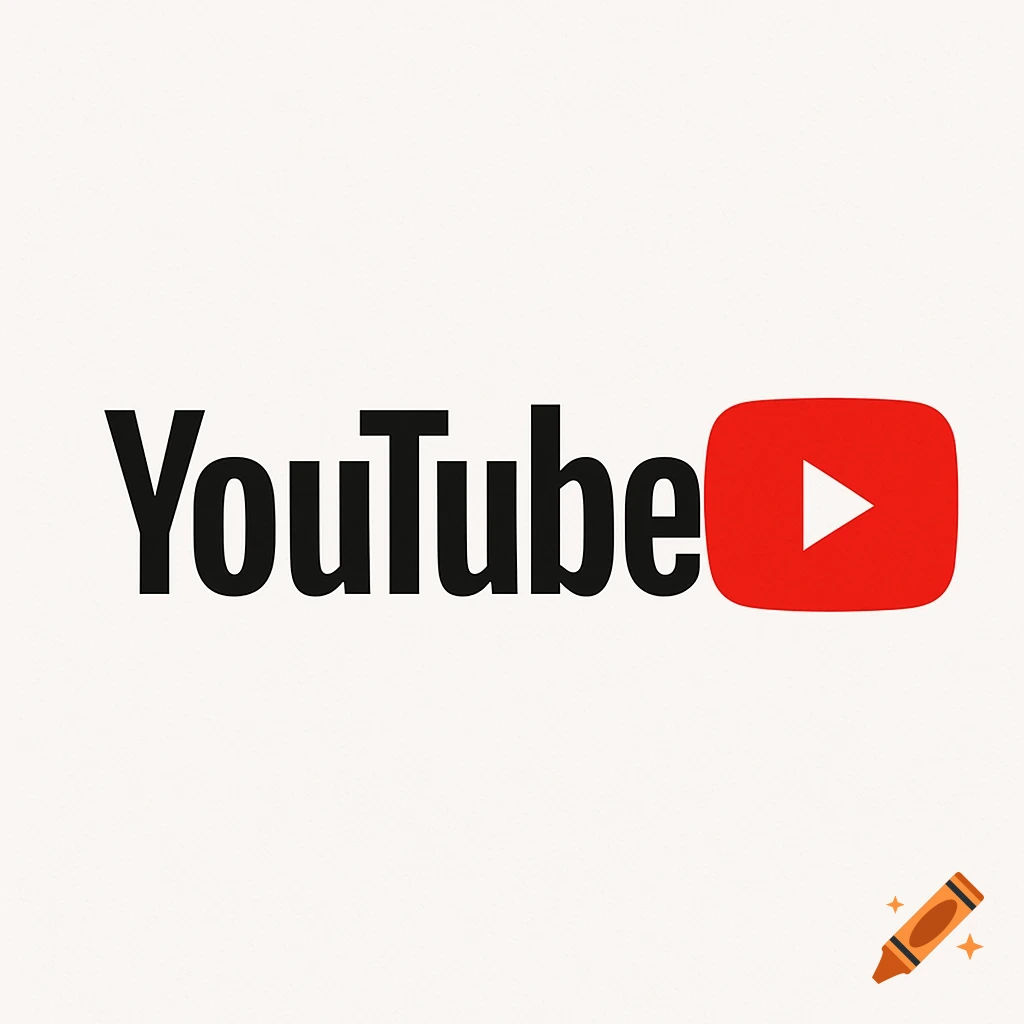 YouTube logo with text and play button icon.