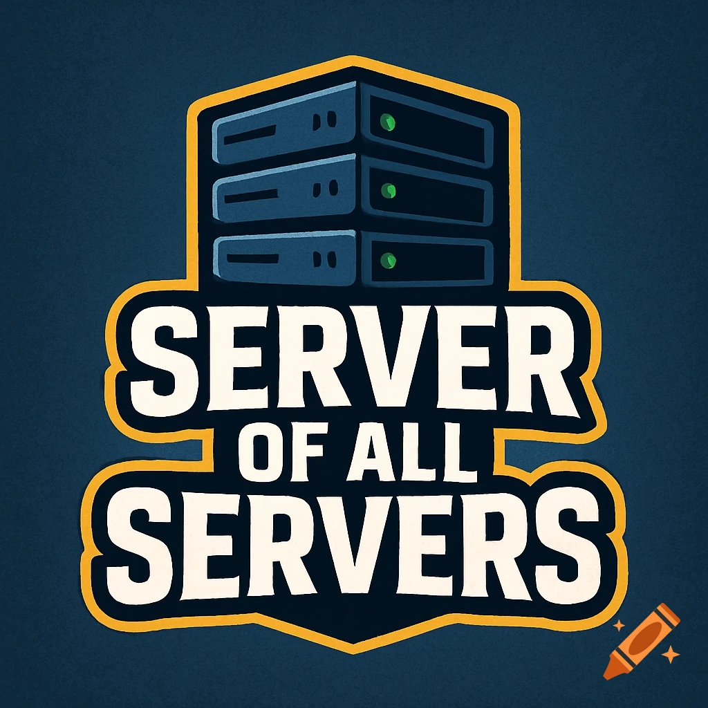 A stylized logo featuring stacked servers above the text 'SERVER OF ALL SERVERS'.