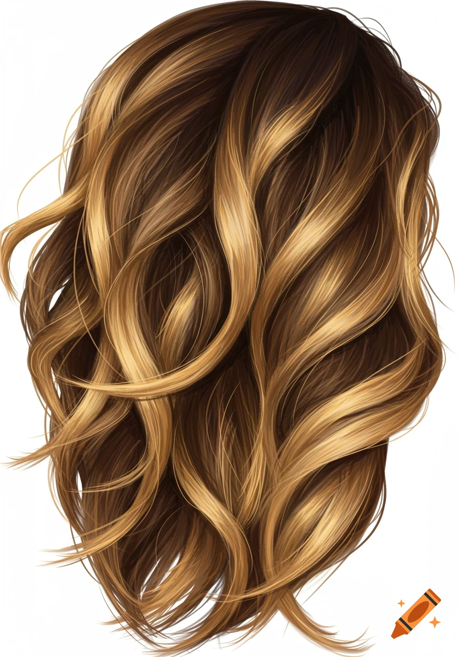 Wavy blonde hair with brown roots