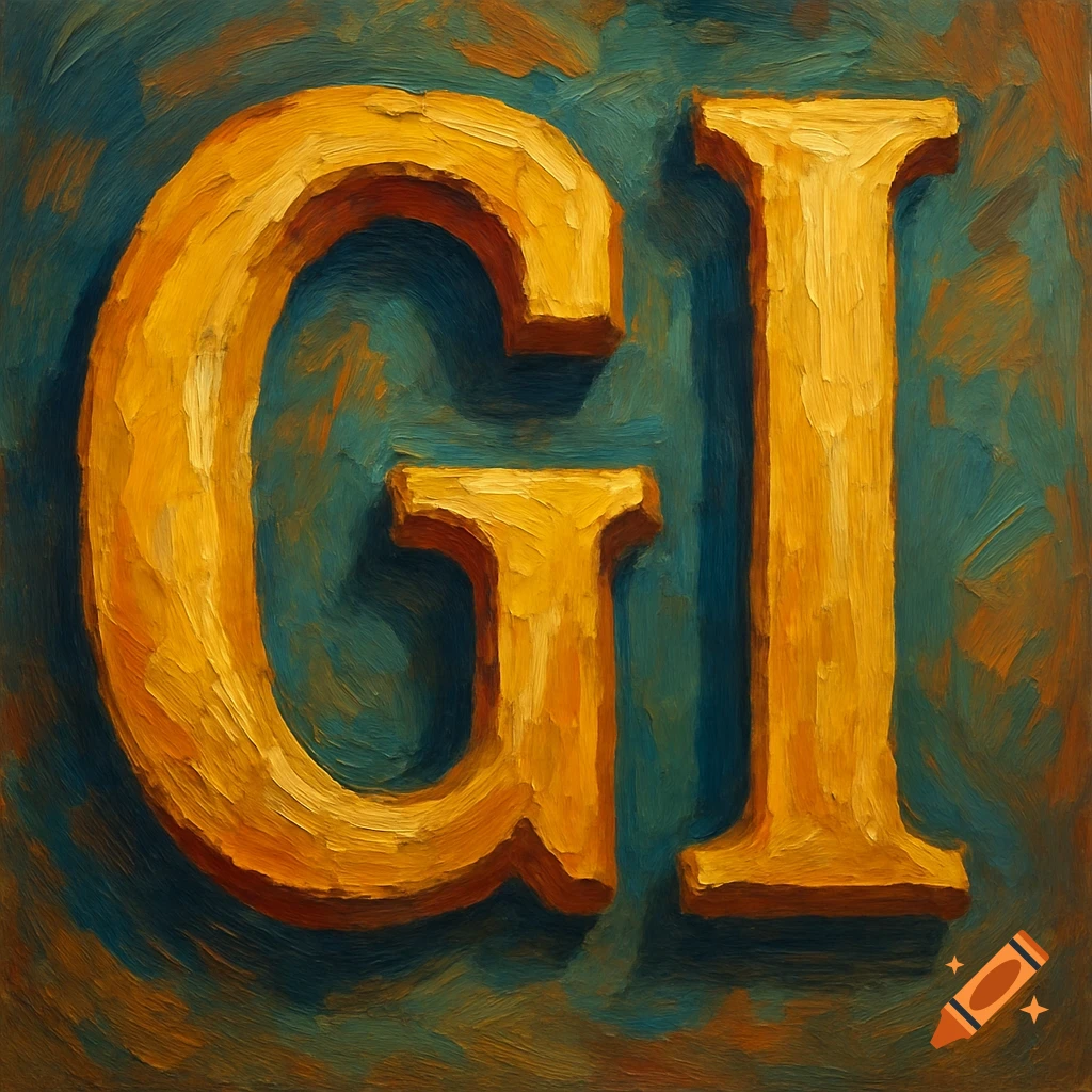 Painting of the letters G and I.