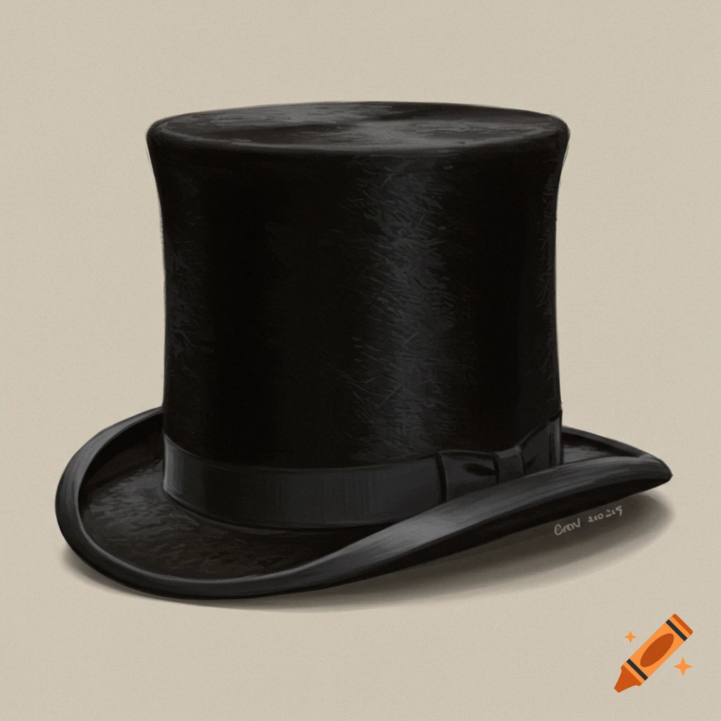 Illustration of a black top hat