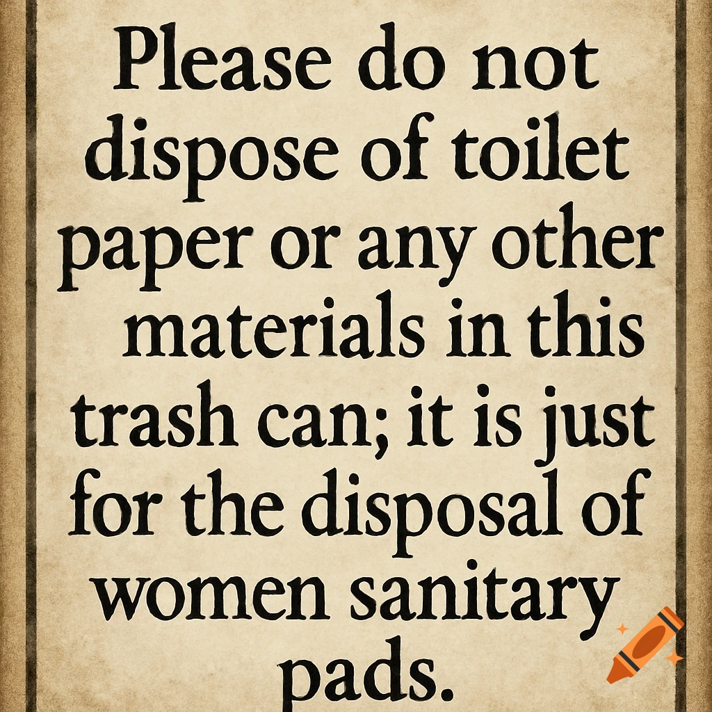 A sign with text providing disposal instructions, on a textured background.
