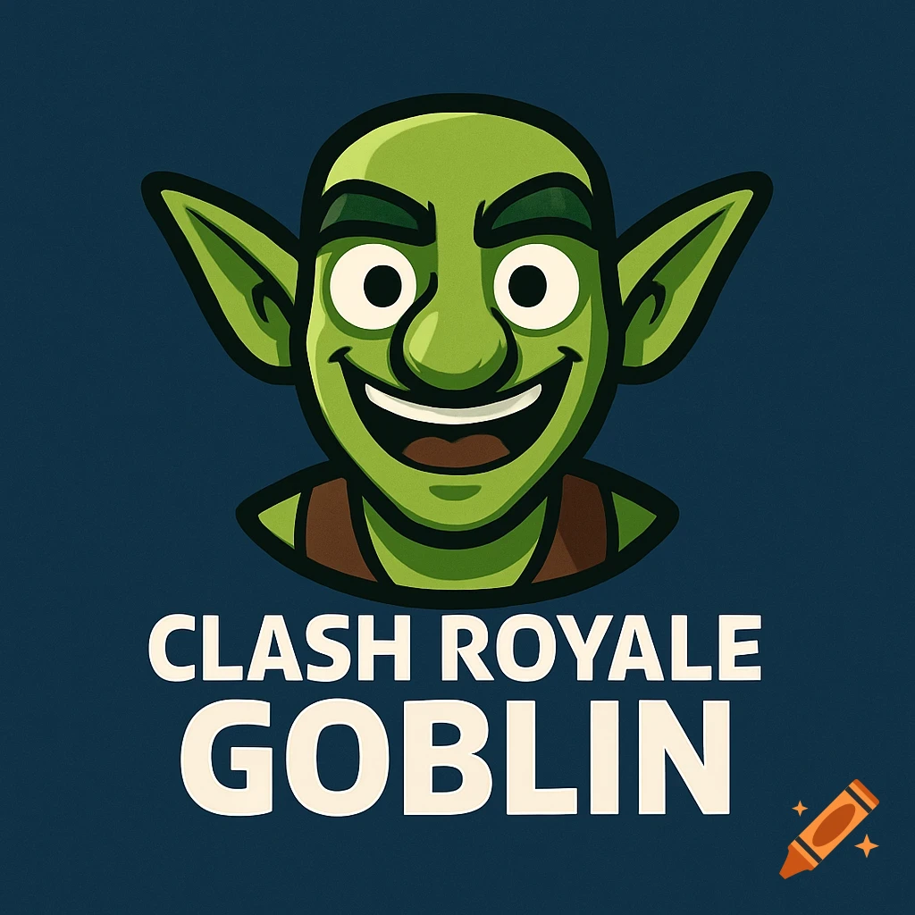 Logo featuring a smiling green goblin head above "CLASH ROYALE GOBLIN" text.