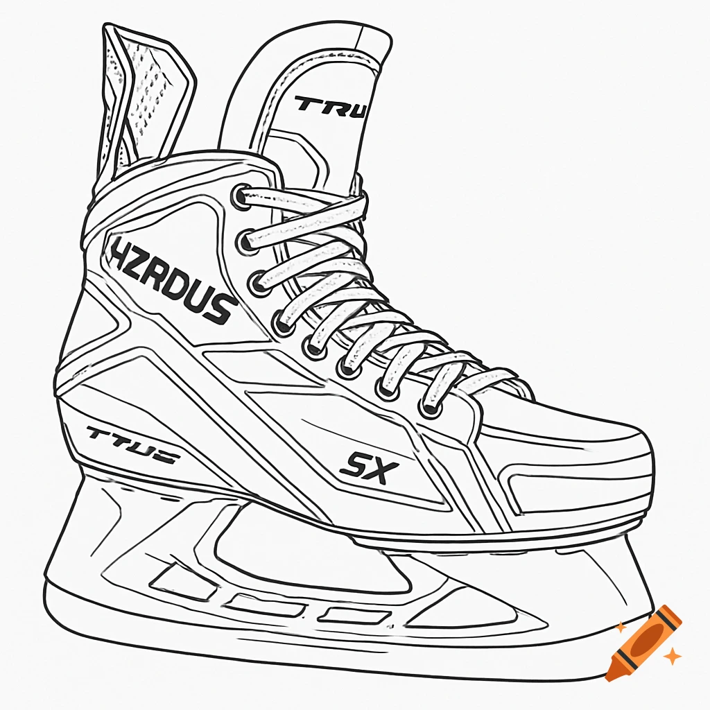Line drawing of a hockey skate