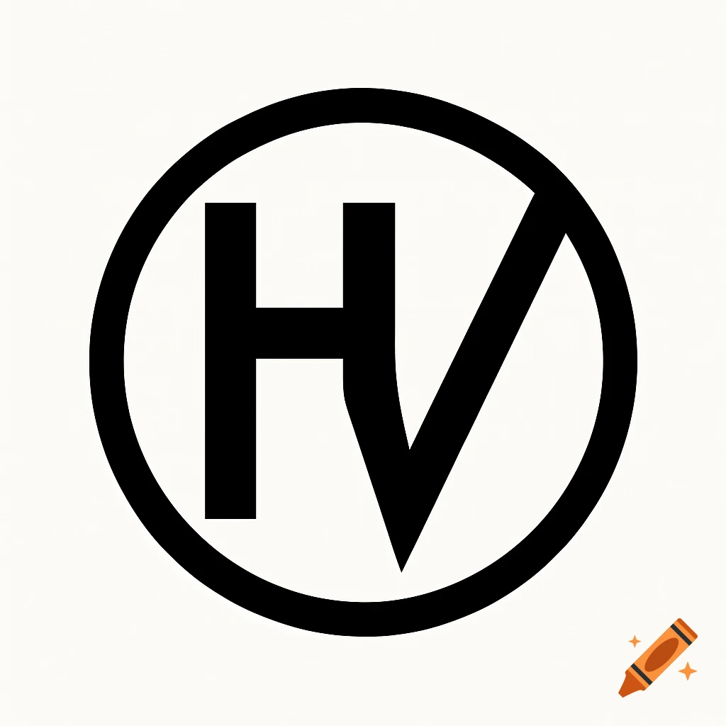 A black vectorized logo featuring the letters H and V inside a circle on a white background.