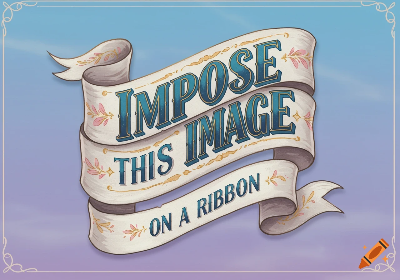An illustrated banner ribbon with the text 'IMPOSE THIS IMAGE ON A RIBBON'.