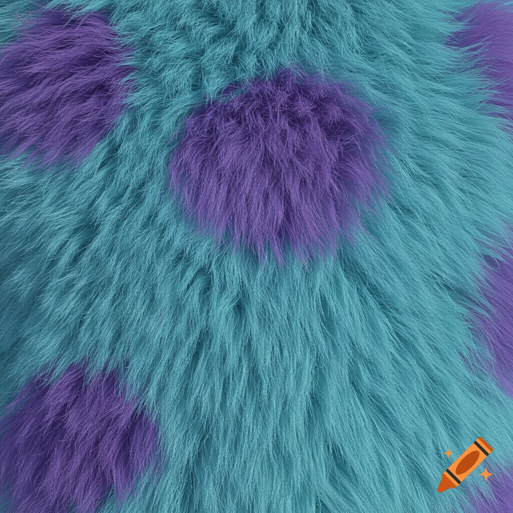 Close-up pattern of teal and purple fur