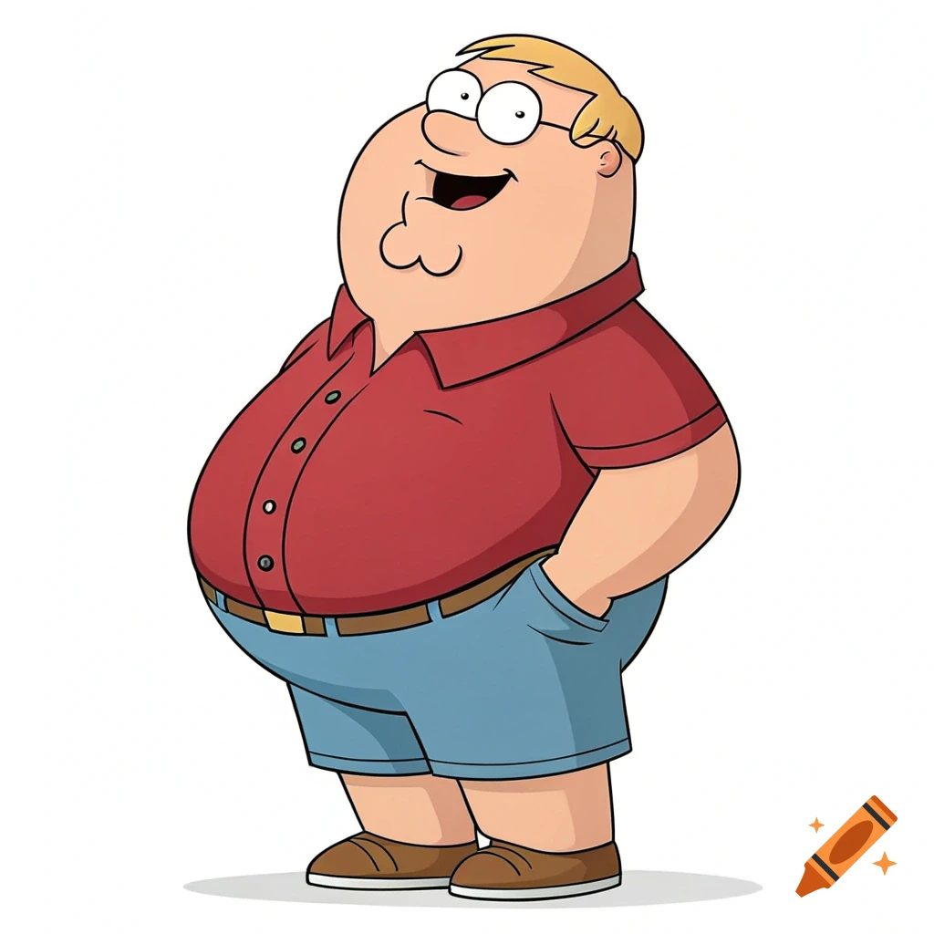 Cartoon illustration of Peter Griffin from Family Guy.