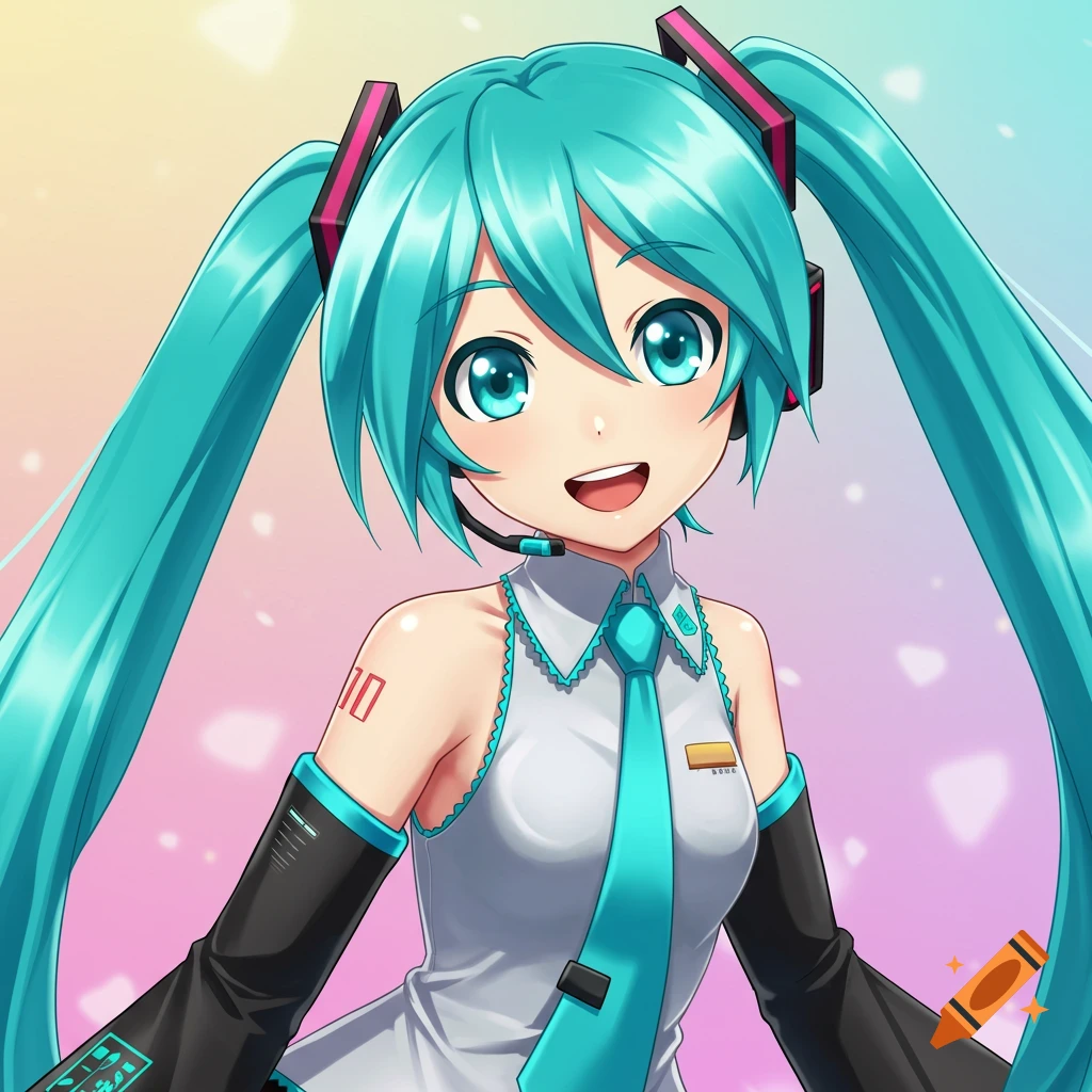 Hatsune Miku in anime style