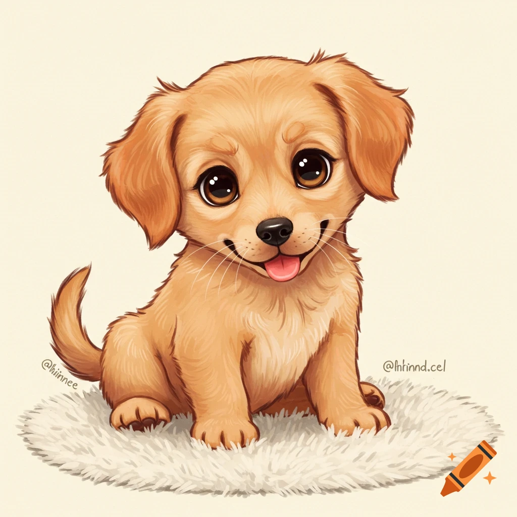 An illustration of a cute sitting puppy.