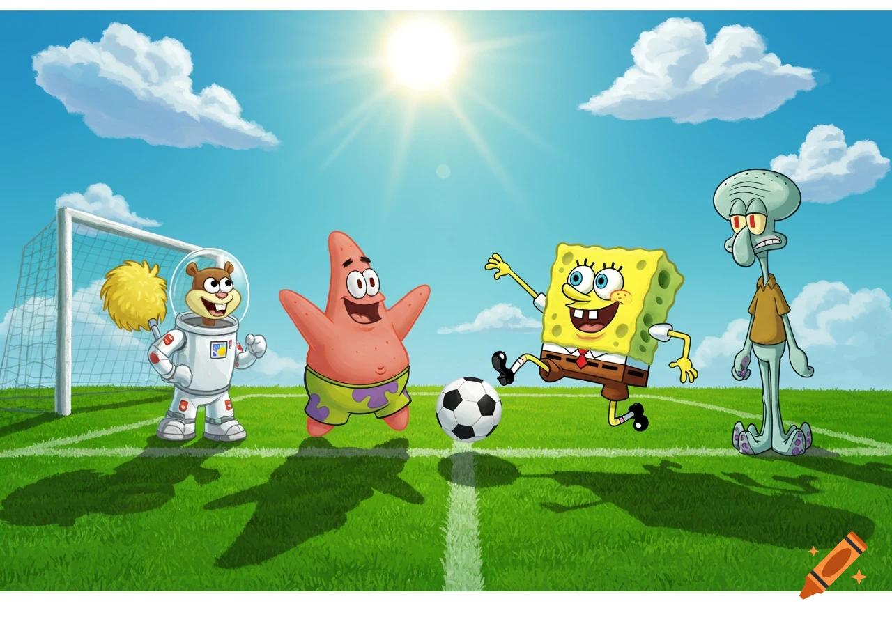 SPONGEBOB AND PATRICK PLAYING SOCCER visual data 2