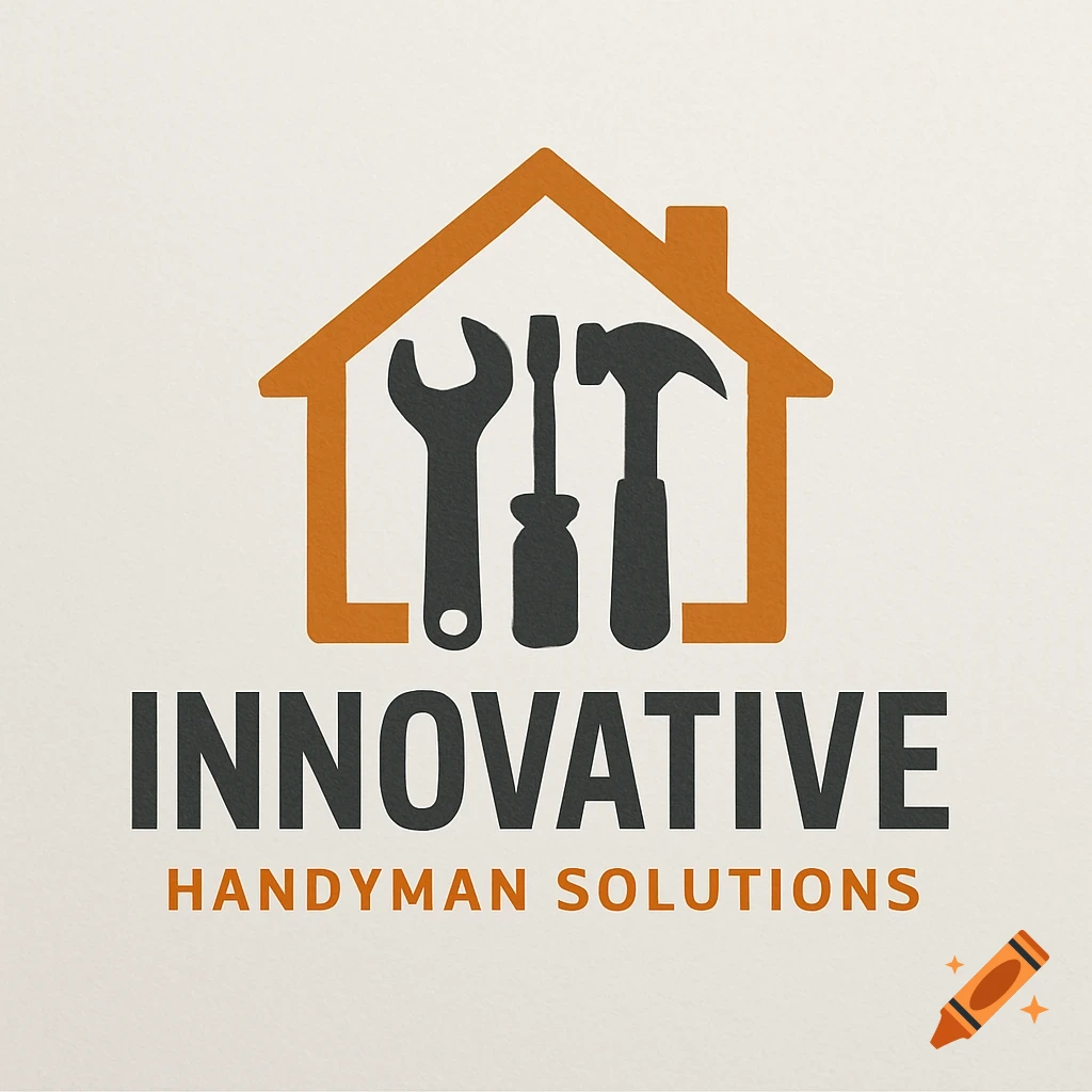 Logo for 'Innovative Handyman Solutions' with house outline, wrench, screwdriver, and hammer.
