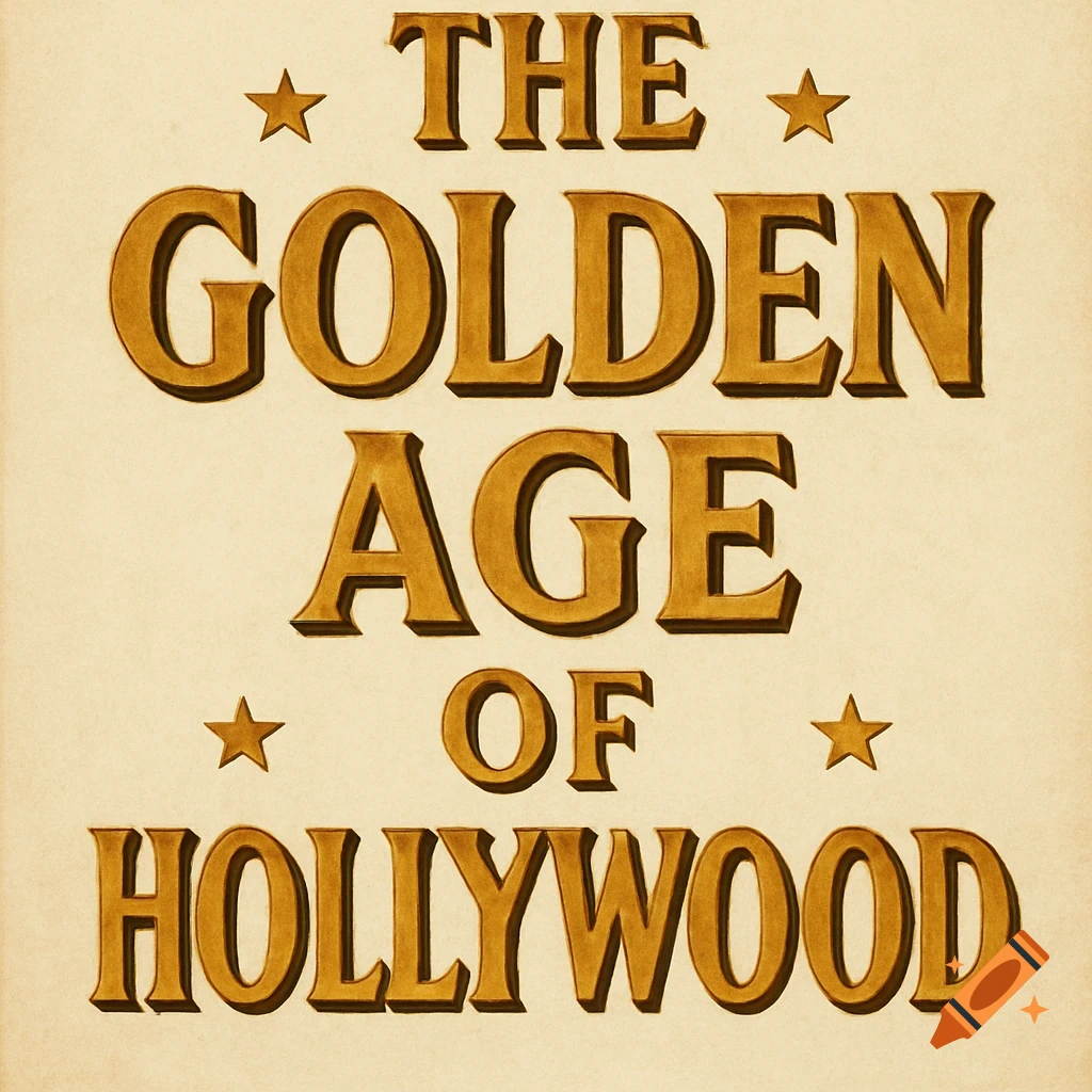 The Golden Age of Hollywood title in gold lettering with stars on a textured background.