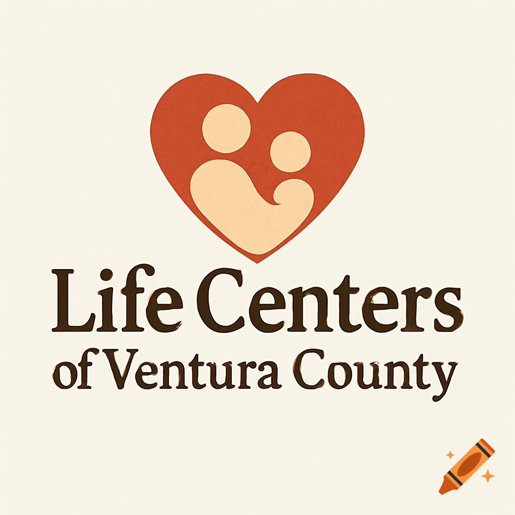A logo featuring a red heart with two figures inside, and the text "Life Centers of Ventura County" below.