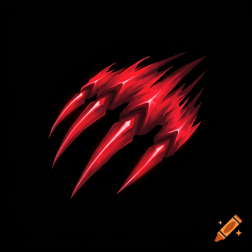 Stylized red claw marks on a black background