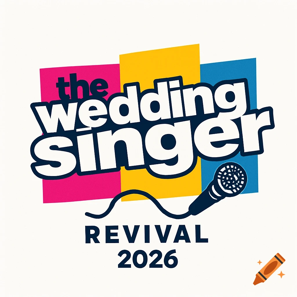 Logo for The Wedding Singer Revival 2026 featuring a microphone