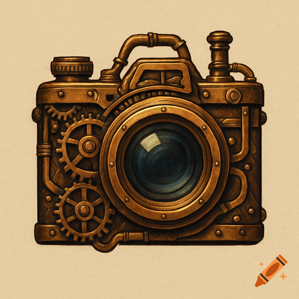 A steampunk camera.