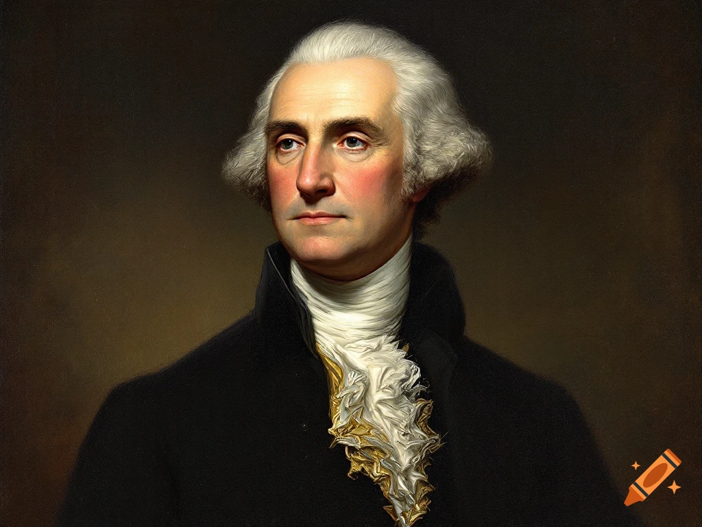 Portrait painting of George Washington.