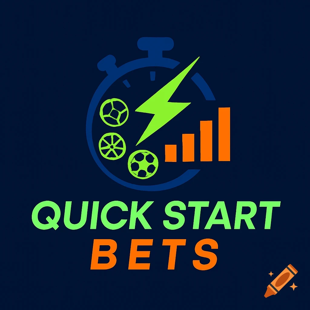 Logo for Quick Start Bets with stopwatch, lightning bolt, bar graph, and sports ball icons.