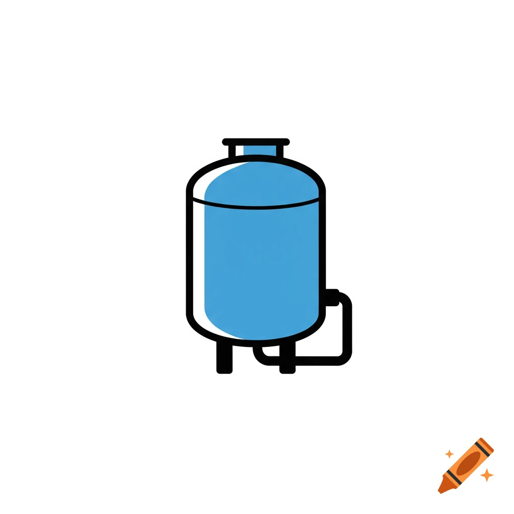 Icon of a blue hot water storage tank unit