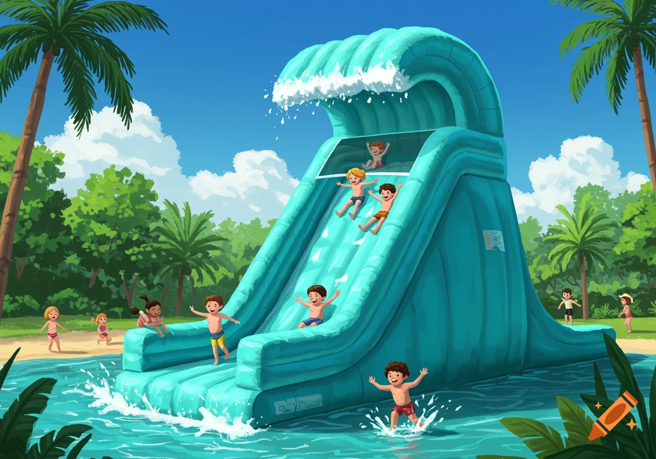 Slide Rides Cartoon Inflatable Water Slide Cartoon