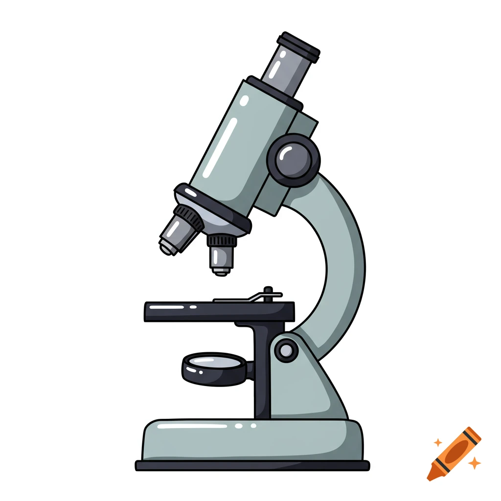 Clip art illustration of a microscope with no background.