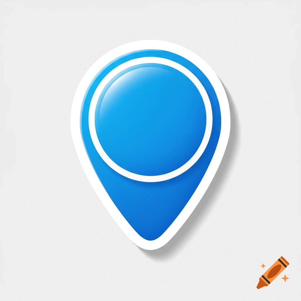 A blue map marker icon sticker