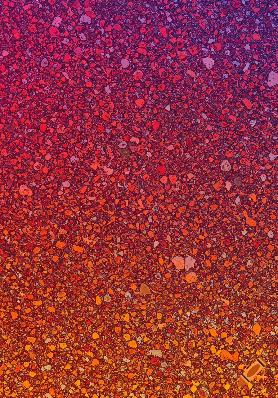 Granulated texture with a gradient from purple to red to orange.