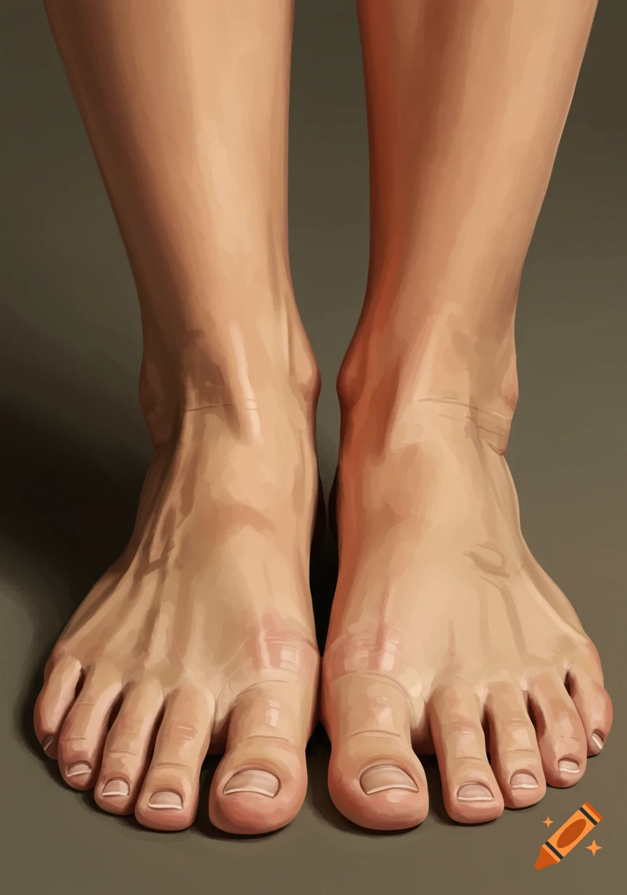 Close-up of two bare feet