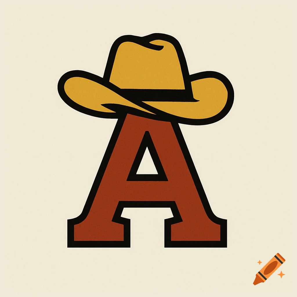 Logo featuring the letter A with a cowboy hat on top