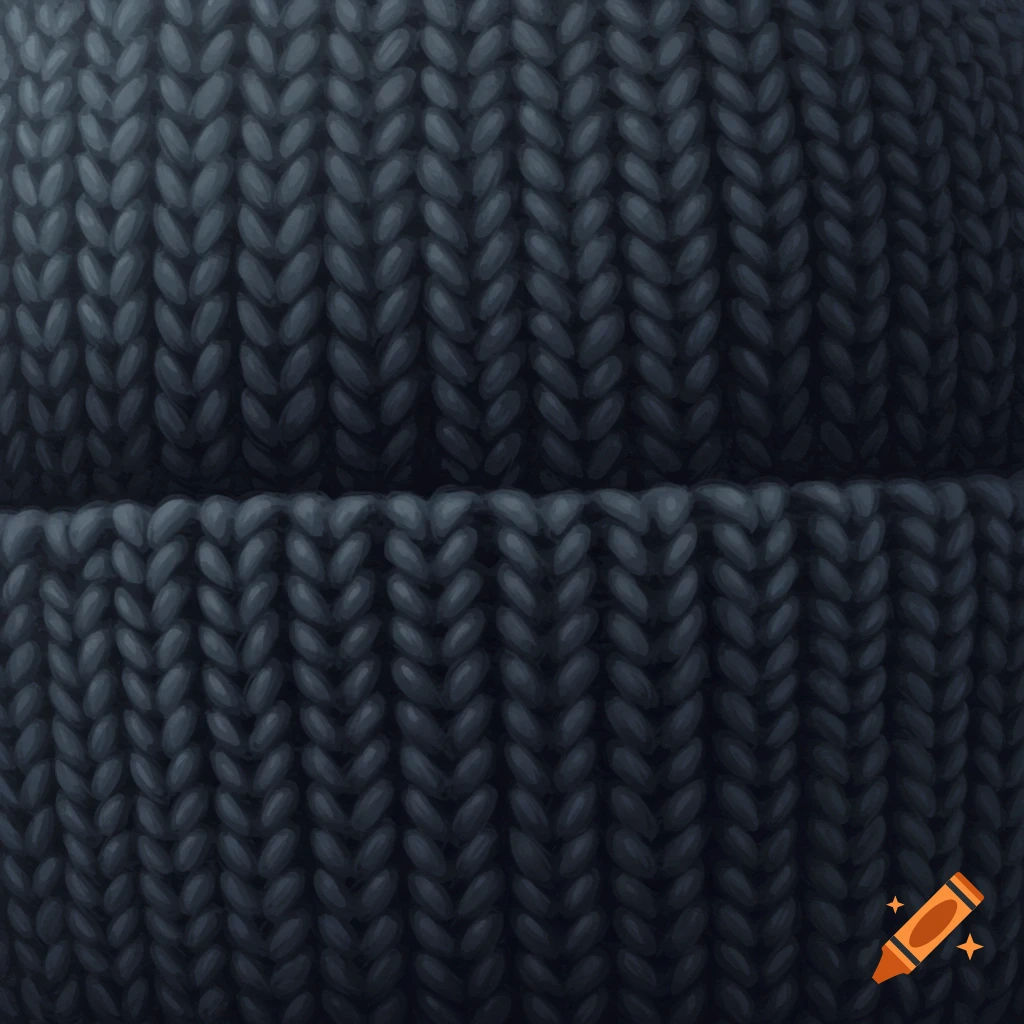 A close-up texture of dark grey knitted fabric.