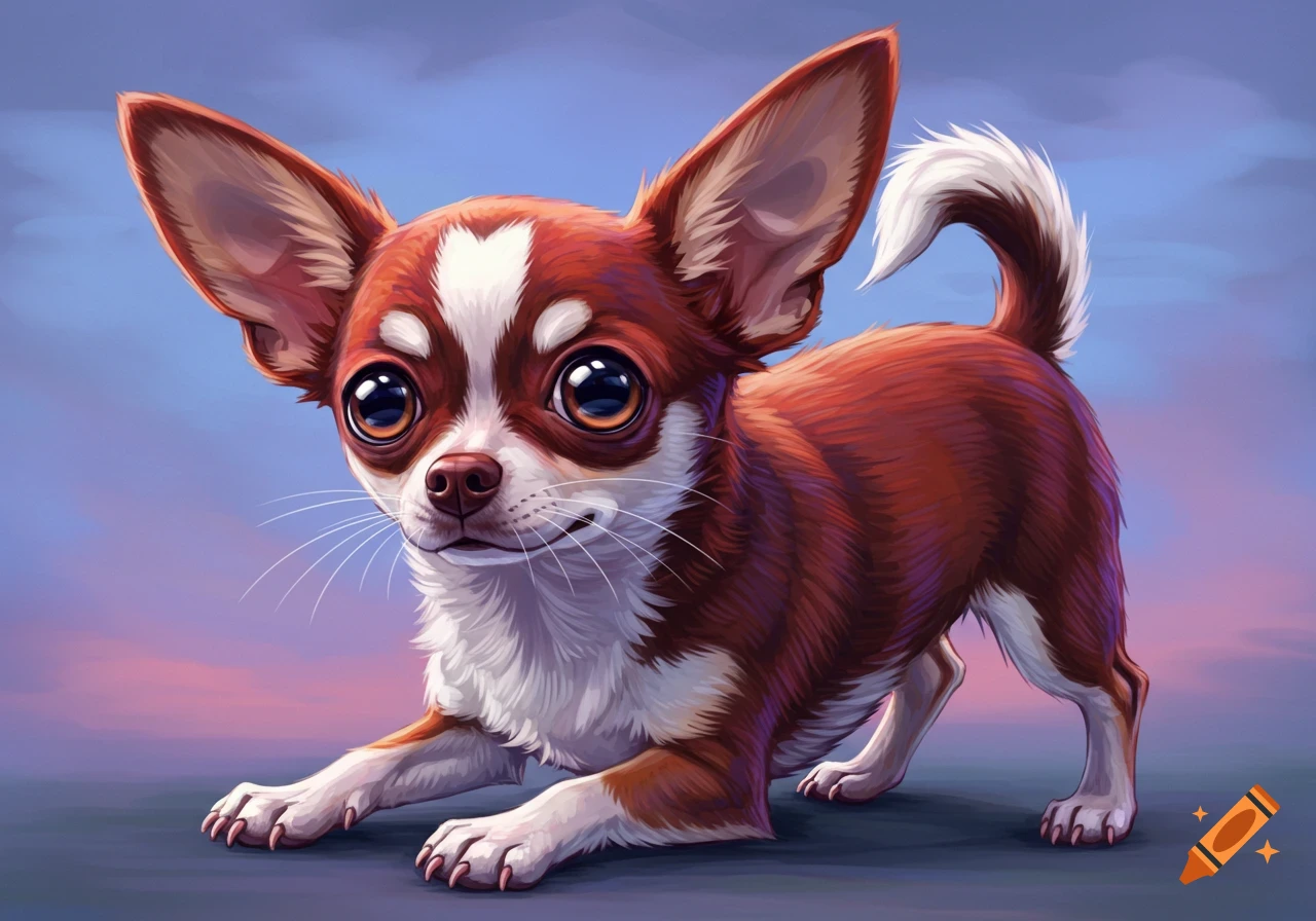Stylized illustration of a chihuahua.