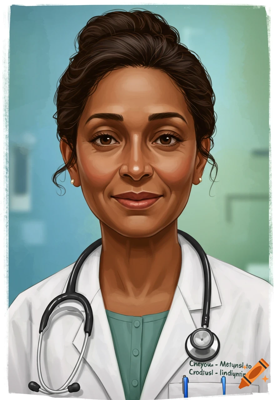 Illustrative portrait of a doctor.