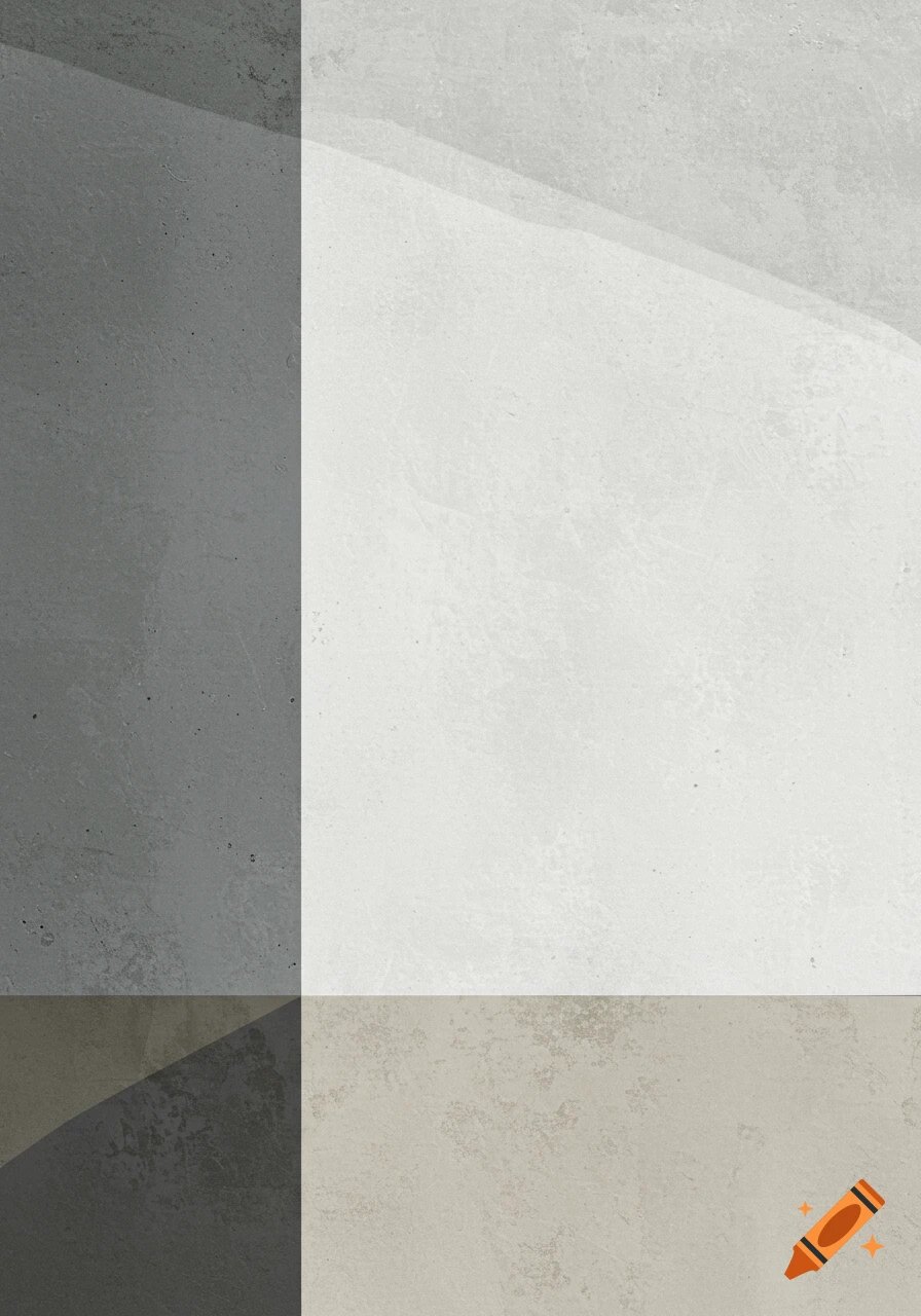 Abstract geometric composition with grey and white concrete textures.
