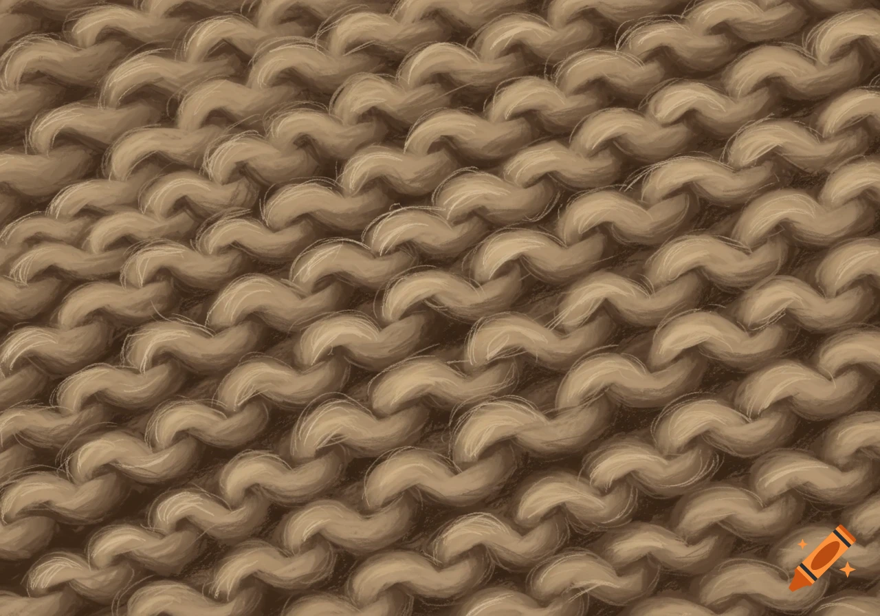 Close-up of beige knitted fabric texture