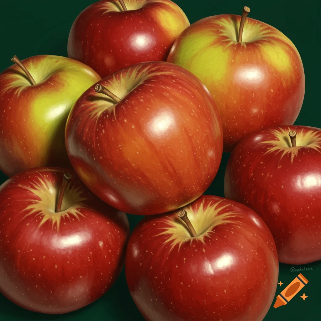 Close-up still life of several red and green apples.
