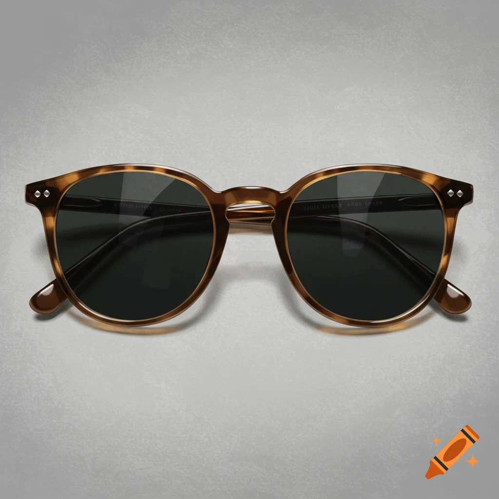 Brown tortoiseshell sunglasses on a grey background