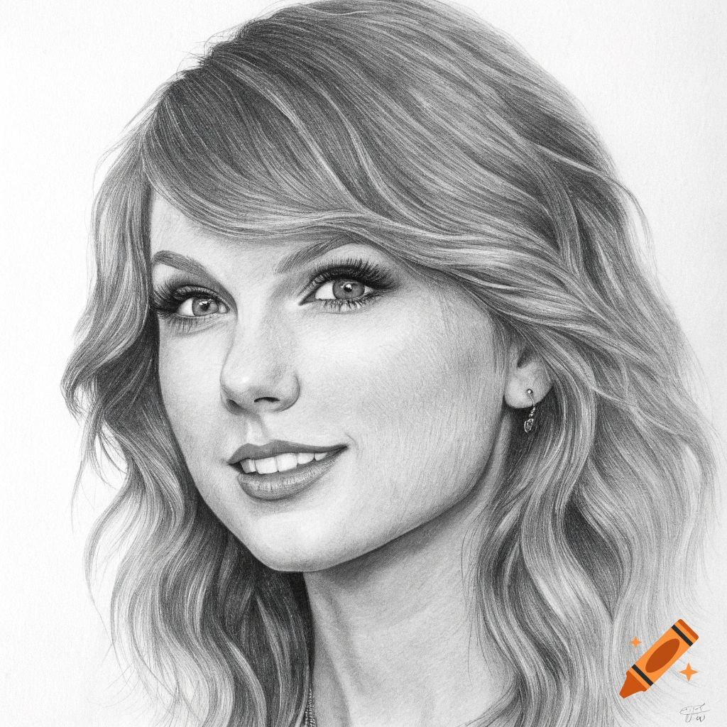 Pencil drawing of Taylor Swift