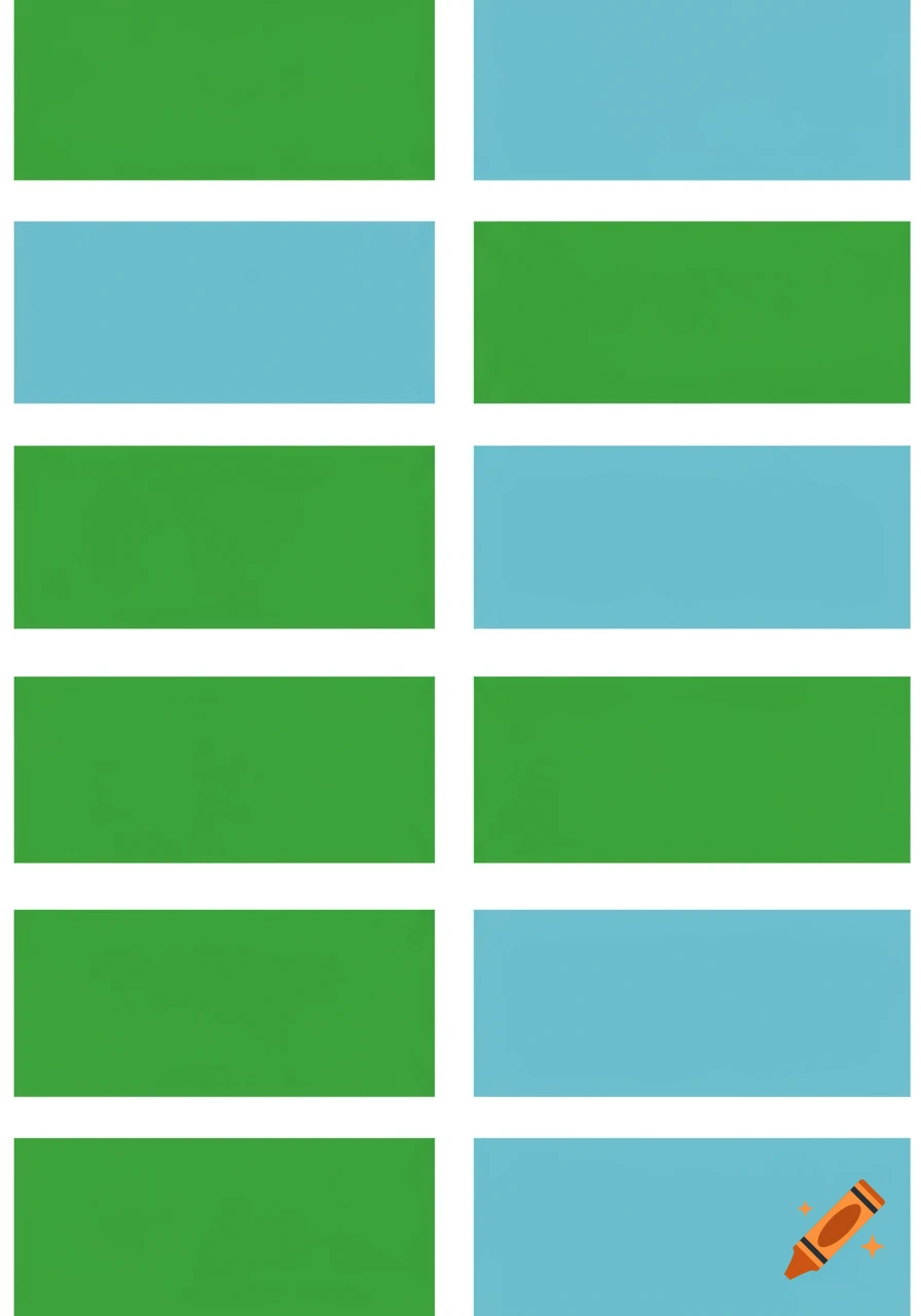 A grid of green and light blue rectangles.