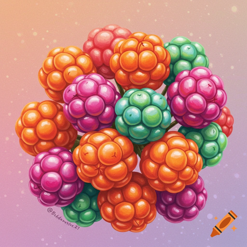 Colorful stylized illustration of berries.