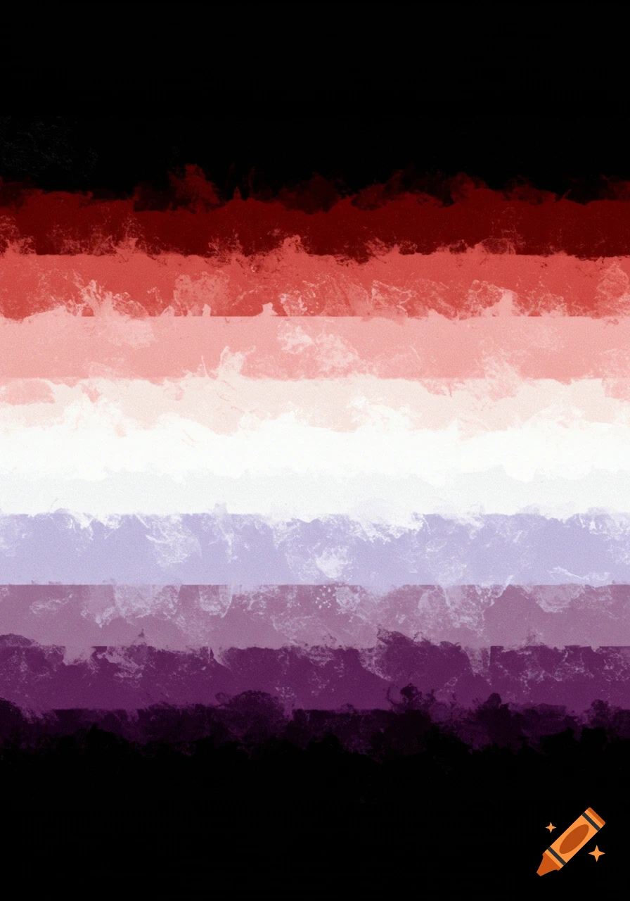 Abstract textured horizontal stripes in black, red, white, and purple.